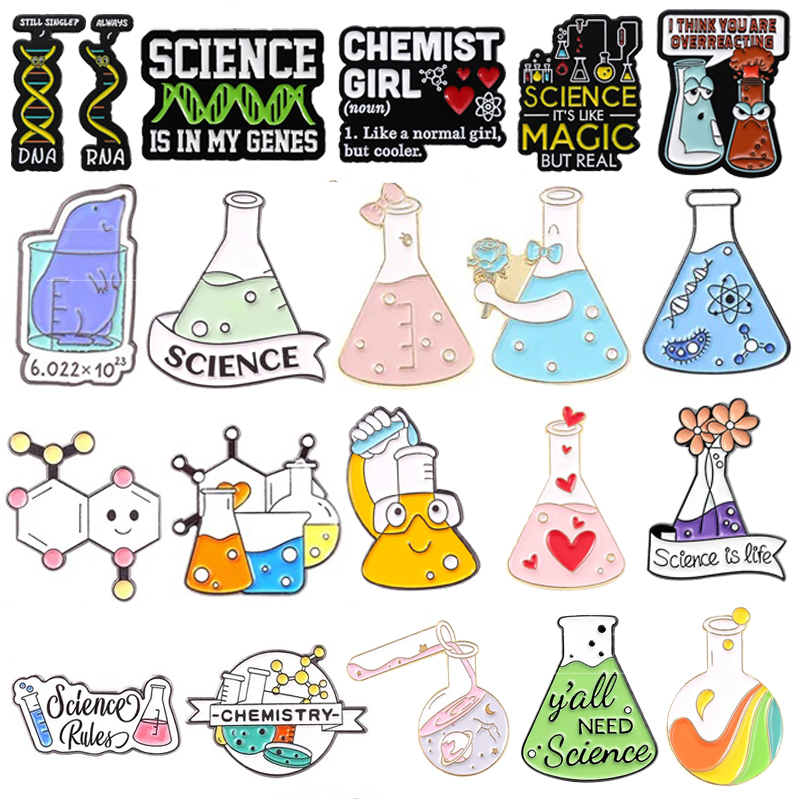 Science Experiment - Pin esmaltado de ciencia, tubo de