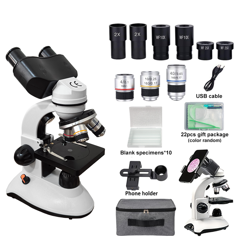 Microscope Compound 40X - Microscopio Binocular Compuesto para Estudiantes, Kit