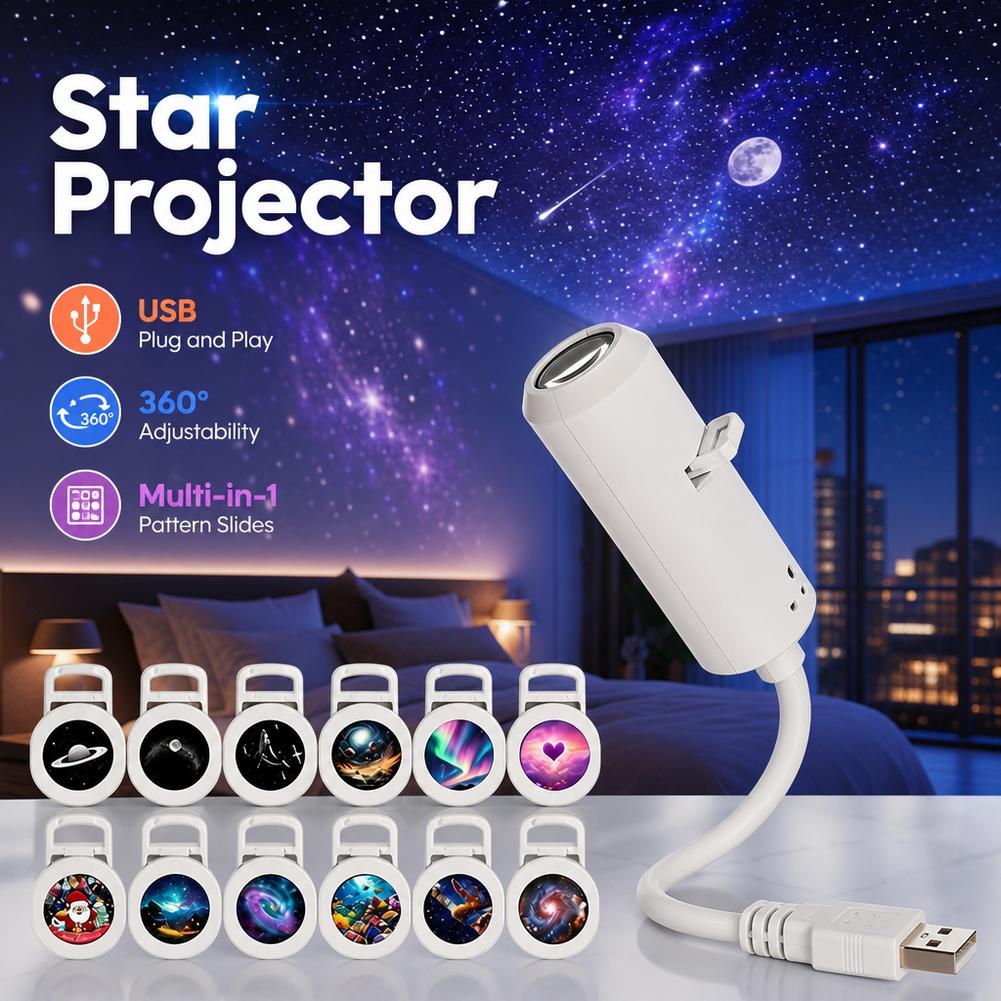 Planetarium Projector Home - Proyector de Luz Nocturna USB Multifuncional